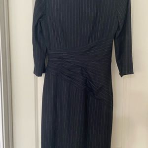 Hobbs London 3/4 Sleeve Dark Grey Pinstripe Dress US size 4